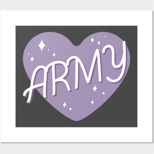 BTS ARMY purple heart borahae typography Posters and Art